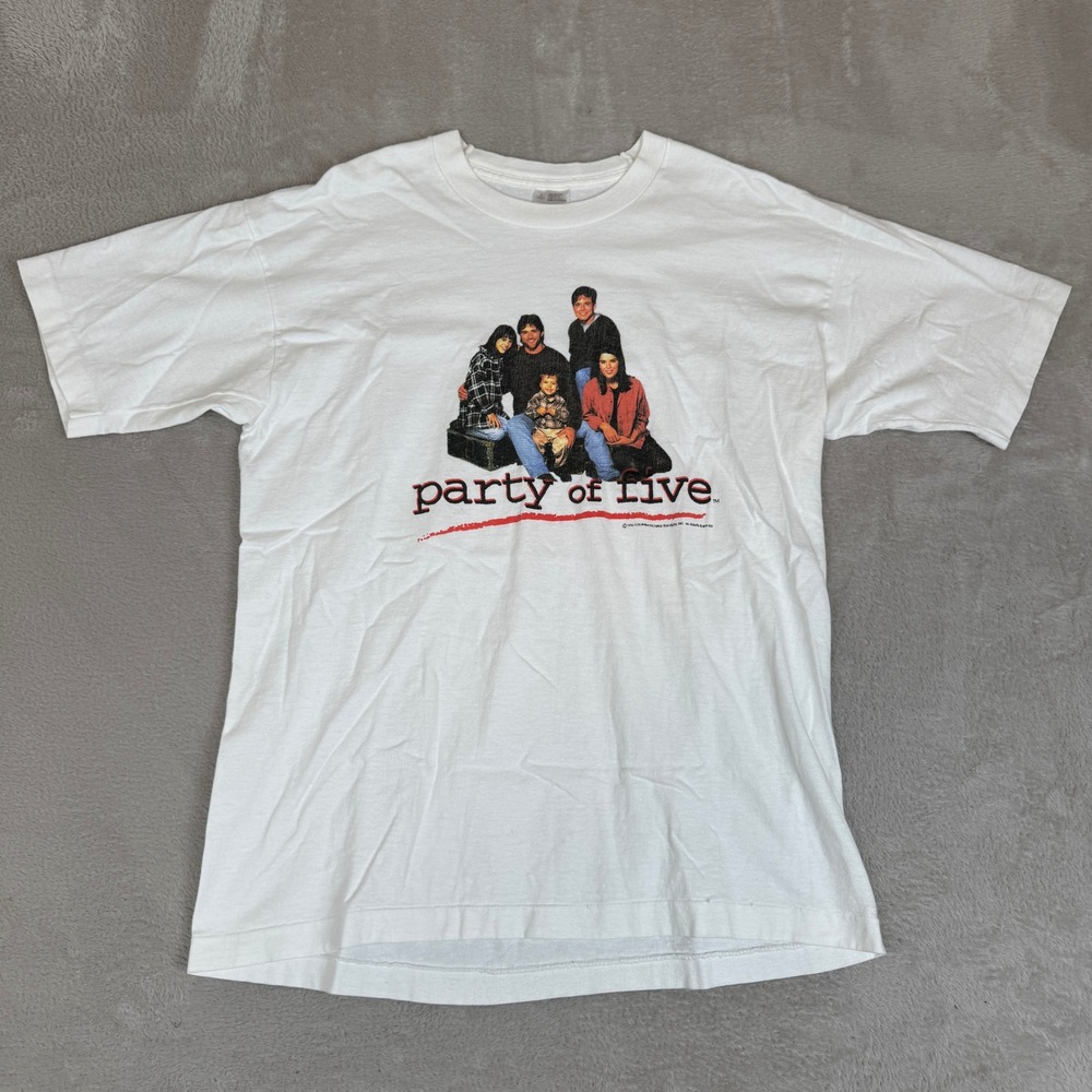 Vintage 1996 Party Of Five TV Show Shirt Mens L White Preowned
